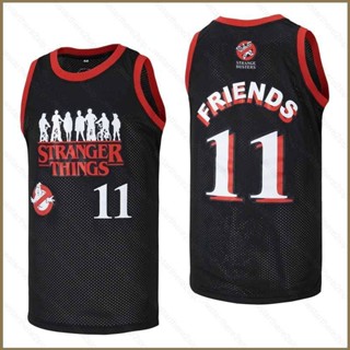 Qy No.11 Stranger Tthings Eleven Jersey เสื้อกีฬาบาสเก็ตบอล พลัสไซซ์ สําหรับผู้ชาย และผู้หญิง