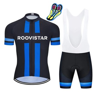 Roovistar เสื้อปั่นจักรยาน ระบายอากาศ สะท้อนแสง แห้งเร็ว พร้อมกางเกงขาสั้น 20D สําหรับผู้ชาย