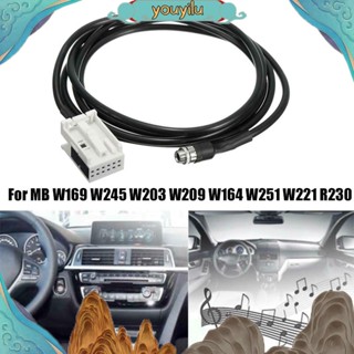 Youyilu อะแดปเตอร์สายเคเบิลเสียง Aux ตัวเมีย 12Pin 3.5 มม. สําหรับรถยนต์ Mercedes Benz W169 W203 W209 W221 W164 R230