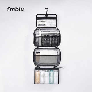 Imblu กระเป๋าเครื่องสําอาง กันน้ํา แบบพกพา ขนาดใหญ่ จุของได้เยอะ แยกส่วนแห้ง และเปียก สําหรับผู้ชาย