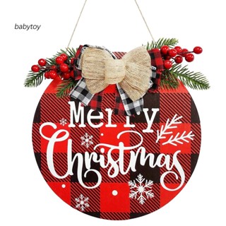 Baby โมบายไม้แขวนตกแต่งประตู เทศกาลคริสต์มาส ลาย Merry Christmas พร้อมเบอรี่ และโบว์ สําหรับบ้านเอเชียตะวันออกเฉียงใต้