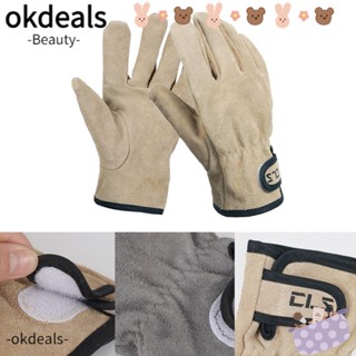 Okdeals ถุงมือหนัง กันลื่น สําหรับทําอาหารกลางแจ้ง
