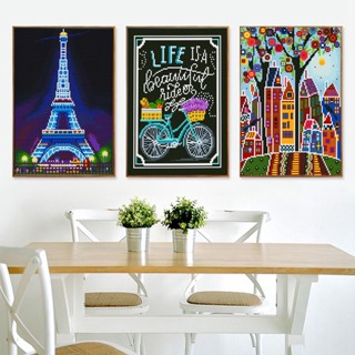 Nicetravel ชุดภาพวาดปักเพชร เรืองแสง ฝีมือดี DIY สําหรับตกแต่งบ้าน 1 ชุด