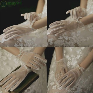 Maywi ถุงมือลูกไม้ สไตล์วินเทจ สําหรับเจ้าสาว 1 คู่