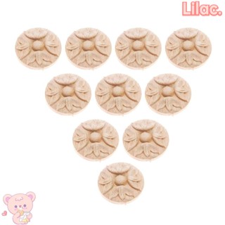Lilac กรอบไม้แกะสลัก ทรงกลม ขนาด 4 ซม. สําหรับตกแต่งบ้าน เฟอร์นิเจอร์