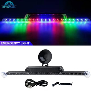 Openmall ไฟสัญญาณเตือนฉุกเฉิน LED RGB ขนาด 40 ซม. พลังงานแสงอาทิตย์ A4V1 สําหรับจอดรถยนต์