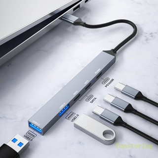 Fun อะแดปเตอร์ฮับ USB-C TypeC 5Gbps PD100W TypeC อะลูมิเนียมอัลลอย ถ่ายโอนข้อมูลเร็ว