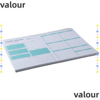Valour กระดาษโน๊ตแพลนเนอร์ แบบเกลียว สําหรับวางแผนรายสัปดาห์ วางแผนรายสัปดาห์ ใช้ในบ้าน