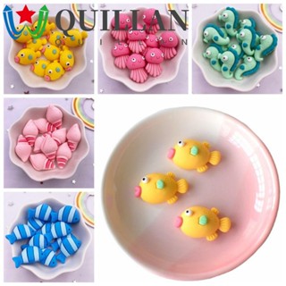 Quillan สติกเกอร์เรซิ่น รูปแมงกะพรุน ปลาทะเล 3D หลากสีสัน DIY สําหรับติดตกแต่งตู้เย็น 10 ชิ้น