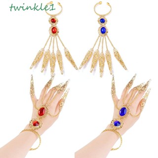 Twinkle1 สร้อยข้อมือนิ้ว สีทอง แฟชั่น เด็กผู้หญิง กลวง สีแดง อัญมณี เครื่องประดับ ของขวัญ แหวน ไทย อินเดีย