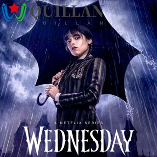 Quillan ชุดเครื่องแต่งกายคอสเพลย์ Nevermore Academy Wednesday Addams สําหรับครอบครัว