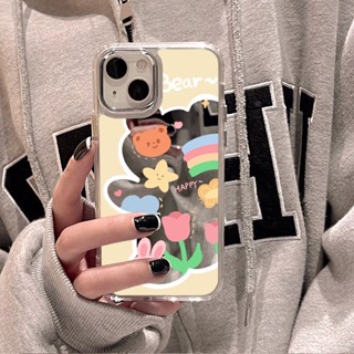 🔥🔥เคสกระจกแต่งหน้าสำหรับ for iPhone 11 14 13 12 15 Pro Max 11 12 13 14 15 Pro 15 Plus เคสโทรศัพท์มือถือลายการ์ตูน