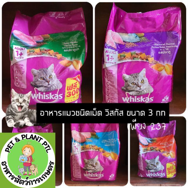 [ 3กิโลกรัม ] อาหารแมววิสกัส whiskas 3 กิโลกรัม