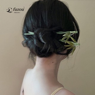 Fuzou กิ๊บติดผม อะคริลิค รูปใบไม้ สไตล์โบราณ สวยหรู กี่เพ้า