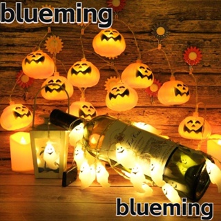 Blueming2 สายไฟหิ่งห้อย LED รูปฟักทอง ผี สองด้าน ยาว 1.5 เมตร ใช้แบตเตอรี่ สําหรับตกแต่งปาร์ตี้ฮาโลวีน