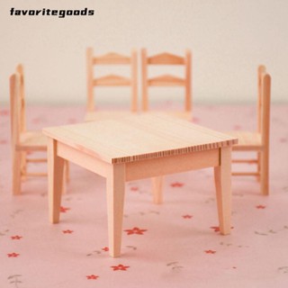 Favoritegoods โต๊ะไม้ ขนาดเล็ก อุปกรณ์เสริม สําหรับตกแต่งบ้านตุ๊กตา 1/12