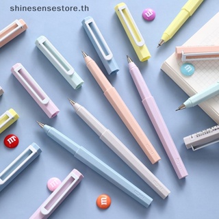 Shine ปากกาเจล หกเหลี่ยม 0.5 มม. สีดํา สีมาการอง เรียบง่าย สําหรับโรงเรียน สํานักงาน