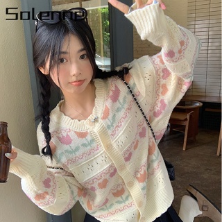 Solenne เสื้อคลุม เสื้อกันหนาว ทันสมัย สบาย คลาสสิค วินเทจ A21K03P37Z230912