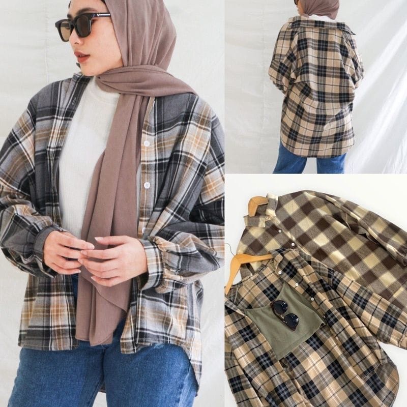 Kemeja Kimberly OVERSIZE เสื้อ FLANEL