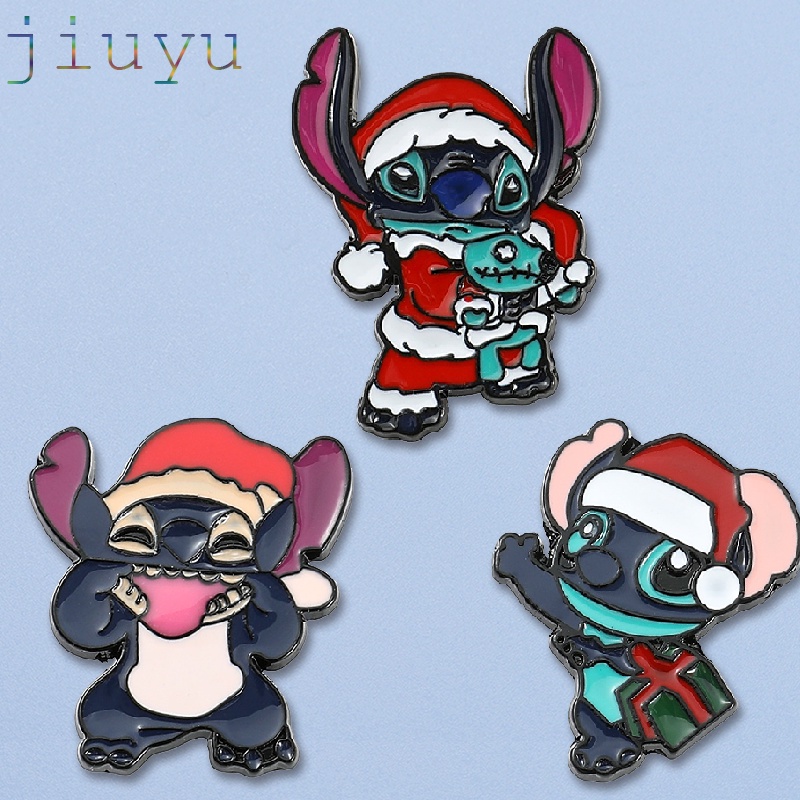 เข็มกลัดโลหะ รูปการ์ตูน Stitch สําหรับตกแต่งเสื้อผ้า กระเป๋าเป้สะพายหลัง ของขวัญคริสต์มาส