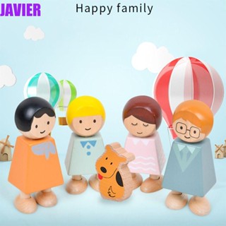 Javier บล็อกตัวต่อไม้ รูปตัวละคร ขนาดเล็ก สีสันสดใส ของเล่นเสริมพัฒนาการ สําหรับเด็ก ผู้ปกครอง 5 ชิ้น ต่อชุด