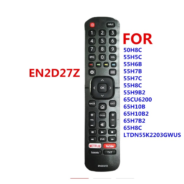 Hisense สมาร์ททีวีรีโมทคอนโทรลรีโมทคอนโทรลเดิม EN2D27Z 50H8C 55H5C 55H6B 55H7B 55H7C 65H10B2 65H7B2 