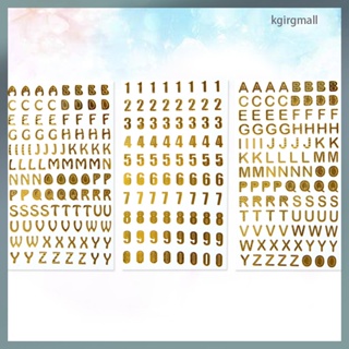 Kgirgmall สติกเกอร์ตัวอักษร สีทอง แวววาว สําหรับตกแต่งสมุดภาพ 3 แผ่น