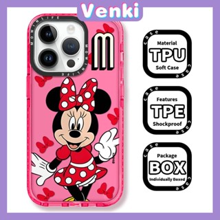 VENKI - เข้ากันได้สำหรับ เคสไอโฟน เคสไอโฟน11 เคส iphone 11 Soft Case เคสใสหนากันกระแทกป้องกันกล้องขอบสีชมพูน่ารัก CartoonMouse กับโบว์เข้ากันได้กับ iPhone 13 12 11 Pro Max 7Plus 8Plus