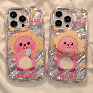 เคสโทรศัพท์มือถือ แบบนิ่ม ลาย Pororo สีชมพู มีป็อบอัพ สําหรับ IPhone 7 8 Plus 11 12 13 14 15 Pro MAX X XR XS MAX