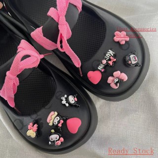 CROCS Jibbitz set（ไม่รวมรองเท้า）Spice Girl style y2k black powder Kurom Crocs jibbitz สติกเกอร์หัวเข็มขัด สําหรับตกแต่งรองเท้า crocs diy