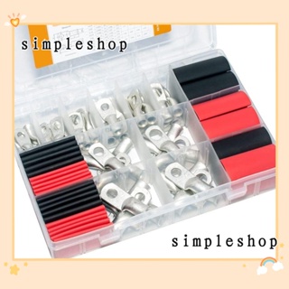 Simple อุปกรณ์ขั้วต่อแบตเตอรี่ ทองแดง ปิดปลายสายไฟ พร้อมท่อหดความร้อน AWG 8 6 4 2 100 ชิ้น