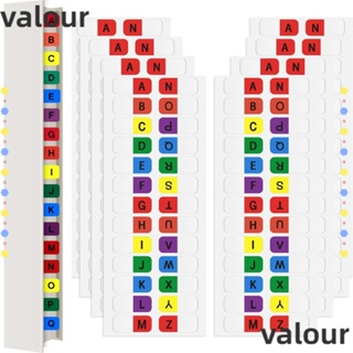 Valour แท็บโน้ตบุ๊ก แบบใส มีกาวในตัว ลายตัวอักษร A-Z หลากสีสัน 208 ชิ้น