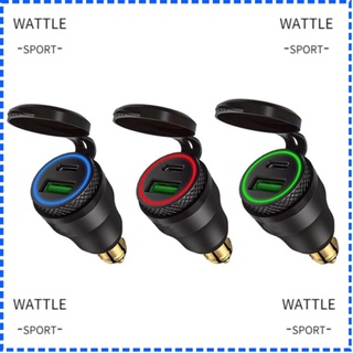 Wattle อะแดปเตอร์ชาร์จ USB PD Type-C สําหรับรถจักรยานยนต์ รถยนต์