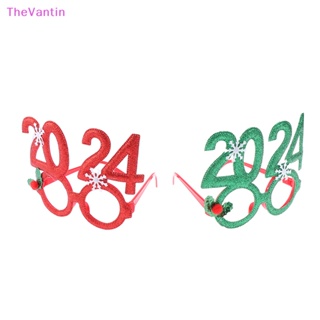 Thevantin กรอบแว่นตา พร็อพถ่ายรูป ลาย Merry Christmas ปีใหม่ 2024 สําหรับตกแต่งปาร์ตี้คริสต์มาส 1 ชิ้น