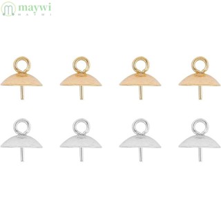 Maywi ถ้วยสเตนเลส 8 มม. สีทอง สีเงิน ประดับไข่มุก ลูกปัด สําหรับทําจี้เครื่องประดับสูญญากาศ