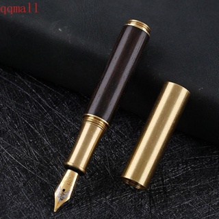 Qqmall ปากกาหมึกซึมไม้จันทน์ 0.26 มม. ขนาดเล็ก ทนทาน สําหรับเขียนตัวอักษร