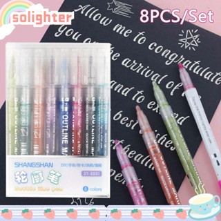 Solighter ชุดเครื่องเขียน ปากกามาร์กเกอร์ไฮไลท์ สีแคนดี้ สําหรับนักเรียน