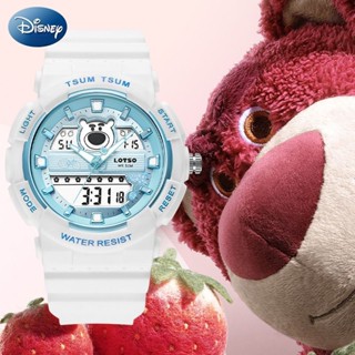 นาฬิกาข้อมืออิเล็กทรอนิกส์ ลายการ์ตูนดิสนีย์ Lotso น่ารัก อเนกประสงค์ สไตล์สปอร์ต แฟชั่นสําหรับเด็กผู้หญิง