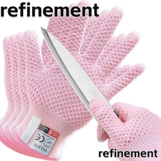 Refinement ถุงมือทนความร้อนสูง สีชมพู HPPE สําหรับเตาอบบาร์บีคิว 2 คู่