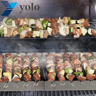 Yolo Kabob ชั้นวางไม้เสียบ ทําความสะอาดง่าย ทนทาน สําหรับปิกนิก