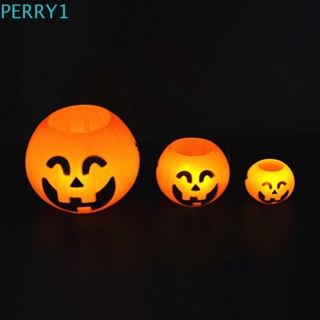 Perry ถังใส่ขนม รูปฟักทอง หน้ายิ้มน่ารัก แบบพกพา DIY