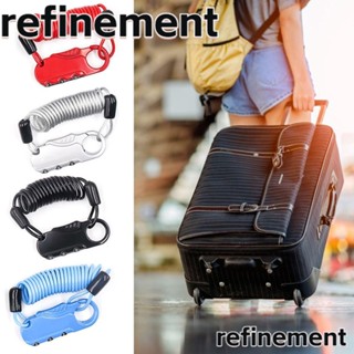 Refinement อุปกรณ์ล็อคตู้เสื้อผ้า หอพัก เชือกลวดสังกะสีอัลลอย 3 หลัก แบบใส่รหัสผ่าน กันขโมย แบบพกพา