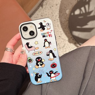 เคสโทรศัพท์มือถือ ป้องกันกระแทก ลายเพนกวิน สําหรับ iPhone 14Pro 13 12 11 Pro Max