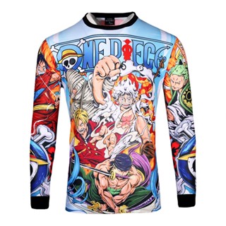 เสื้อกีฬาแขนยาว ลายการ์ตูนอนิเมะ One Piece สําหรับขี่จักรยานวิบาก