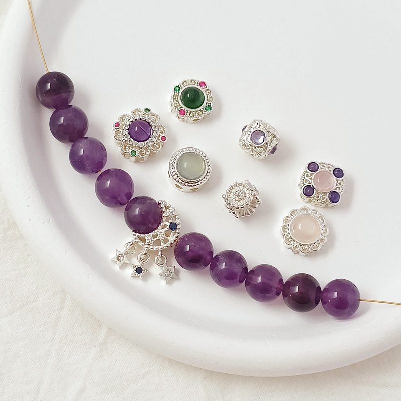 Spacer ลูกปัด Strong สีการเก็บรักษาเพทายลูกไม้ Hollow ลูกไม้ Moon Star DIY อุปกรณ์เสริม