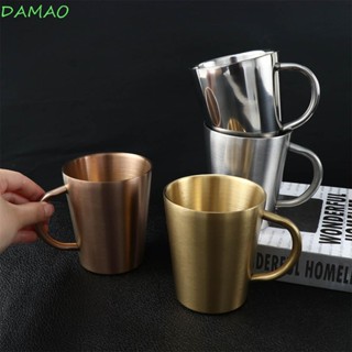 Damao แก้วมักสองชั้น แบบพกพา ป้องกันน้ําร้อนลวก สําหรับใส่กาแฟ เบียร์