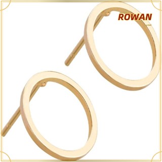 Rowans ต่างหูสตั๊ด ทรงกลม ทองเหลือง สีทอง สําหรับทําเครื่องประดับ งานฝีมือ DIY