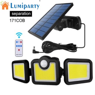 Lumiparty โคมไฟพลังงานแสงอาทิตย์ 20w 171cob Ip65 กันน้ํา ปรับมุมกว้างได้ พร้อมรีโมต