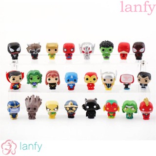 Lanfy ฟิกเกอร์ซุปเปอร์ฮีโร่ Captain America Venom Thor Deadpool ขนาด 2 นิ้ว ของเล่นสําหรับเด็ก 24 ชิ้น