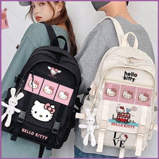 Cwc กระเป๋าเป้สะพายหลัง กระเป๋านักเรียน พิมพ์ลายการ์ตูน Hello Kitty แมวน่ารัก ความจุขนาดใหญ่